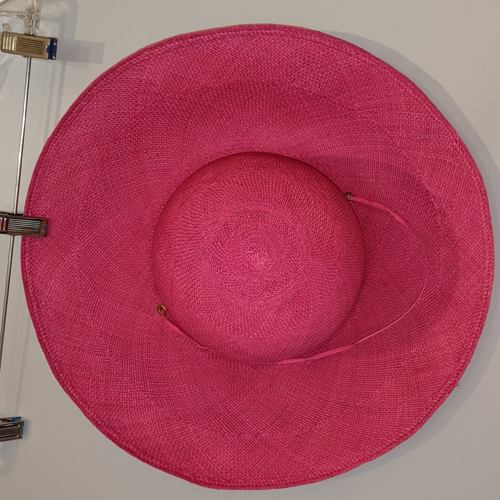 Pink and Green Straw hats